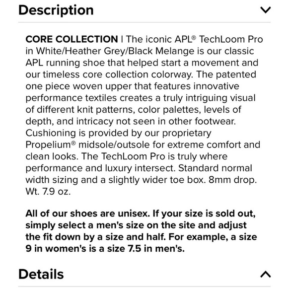 APL TechLoom Pro Black Heather Grey Black Sneaker Shoes - Picture 10 of 11